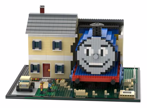 GPT-6 Astra's build: Giant toy engine through a house