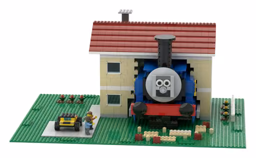 GPT-6.1 Sol's build: Giant toy engine through a house