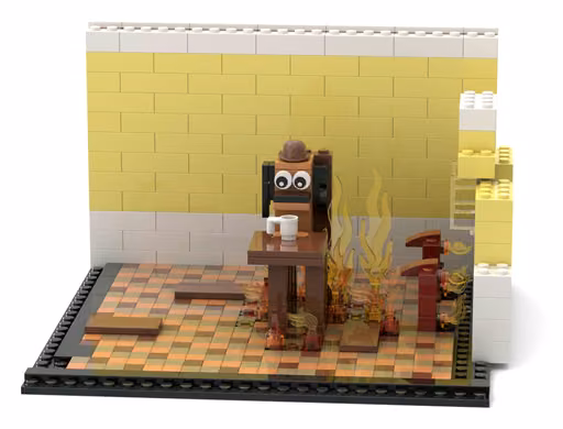 Gemini 3.8 Flash's build: Calm dog in a burning room