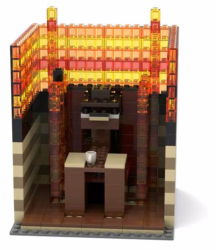 Muse Spark 1.3's build: Calm dog in a burning room